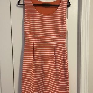 Cute Burnt Orange and Cream stripped dress Size S